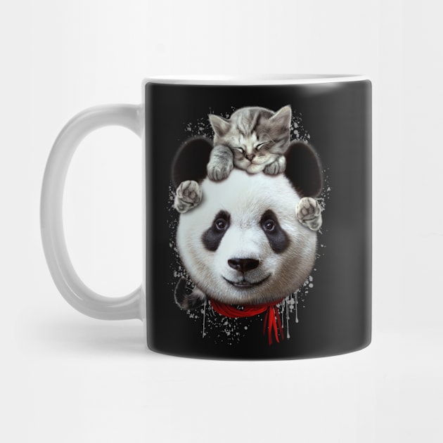 CAT ON PANDA by ADAMLAWLESS